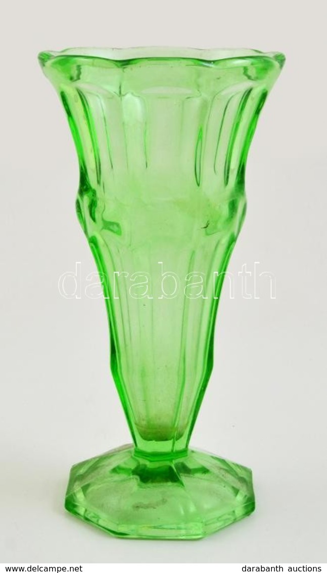 Dekoratív öntött üveg Váza, Jelzés Nélkül, Hibátlan, M: 25,5 Cm - Glass & Crystal