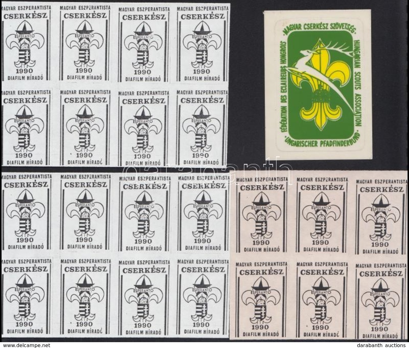 Eszperantista Cserkész Levélzárók összefüggésekben / Scout Poster Stamps - Non Classés