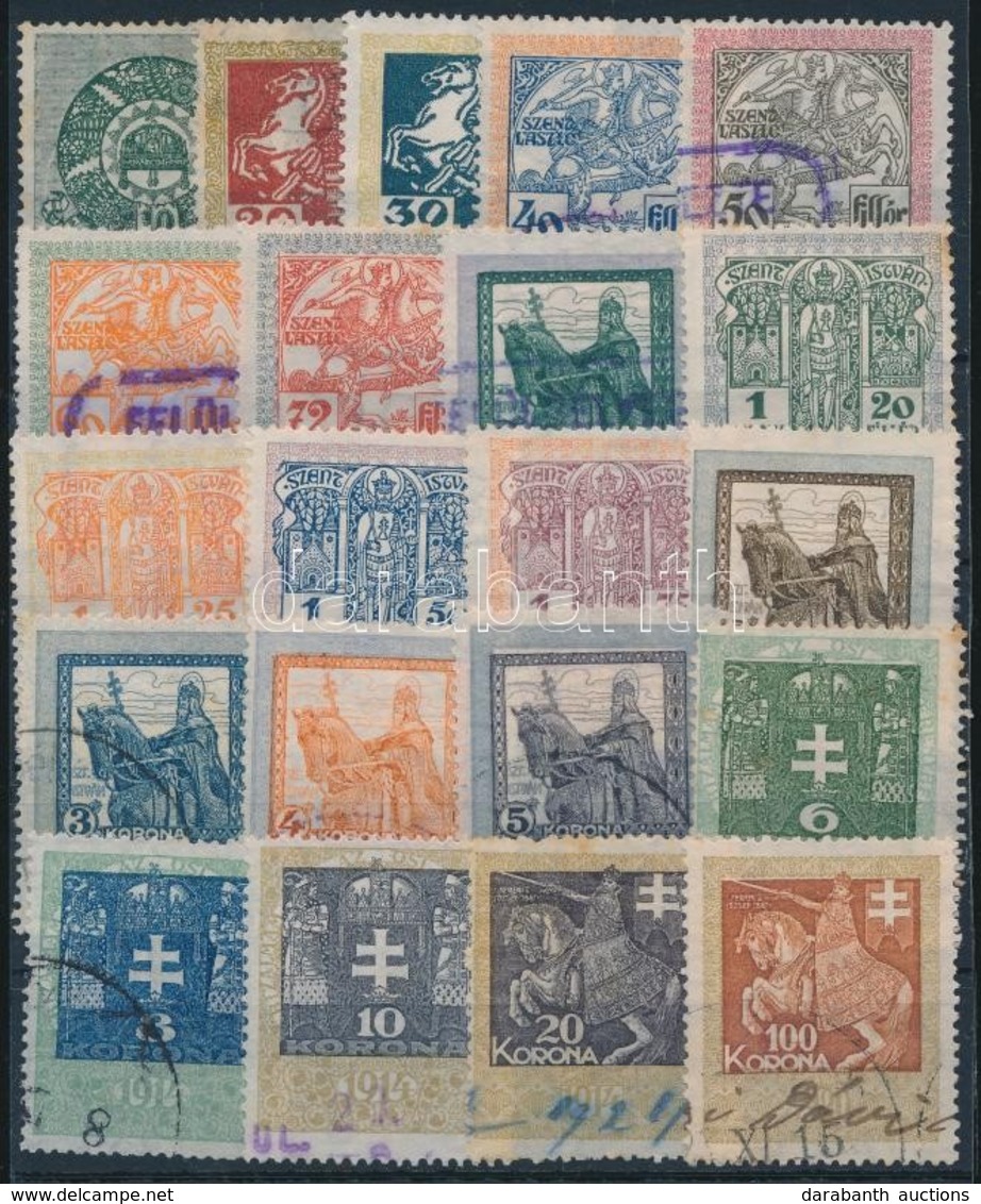 1914-1921 21 Db Klf Okmánybélyeg Záróértékkel (100K) - Non Classés