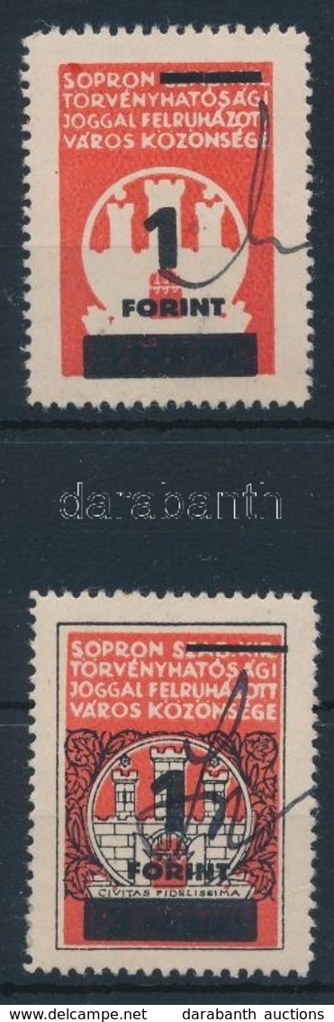 O 1948 Sopron 1Ft / 3Ft Bélyegrajz Fekete Szín Nélkül + Támpéldány - Non Classés