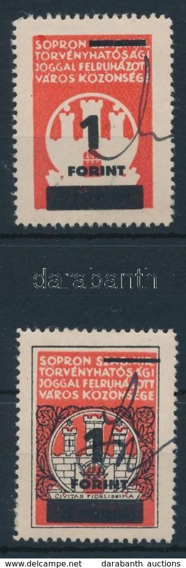 O 1948 Sopron 1Ft / 3Ft Bélyegrajz Fekete Szín Nélkül + Támpéldány - Unclassified