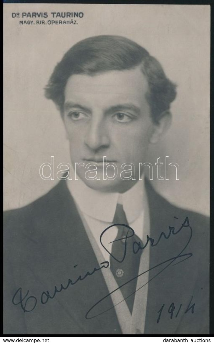 Parvis Taurino (1879-1957) Operaénekes Aláírt Fotója / Autograph Signed Photo Postcard Of Itaian Singer - Autres & Non Classés