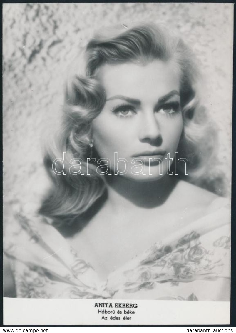 Anita Ekberg (1931-2015) Svéd Színésznő, Fotó, 13×9 Cm - Autres & Non Classés