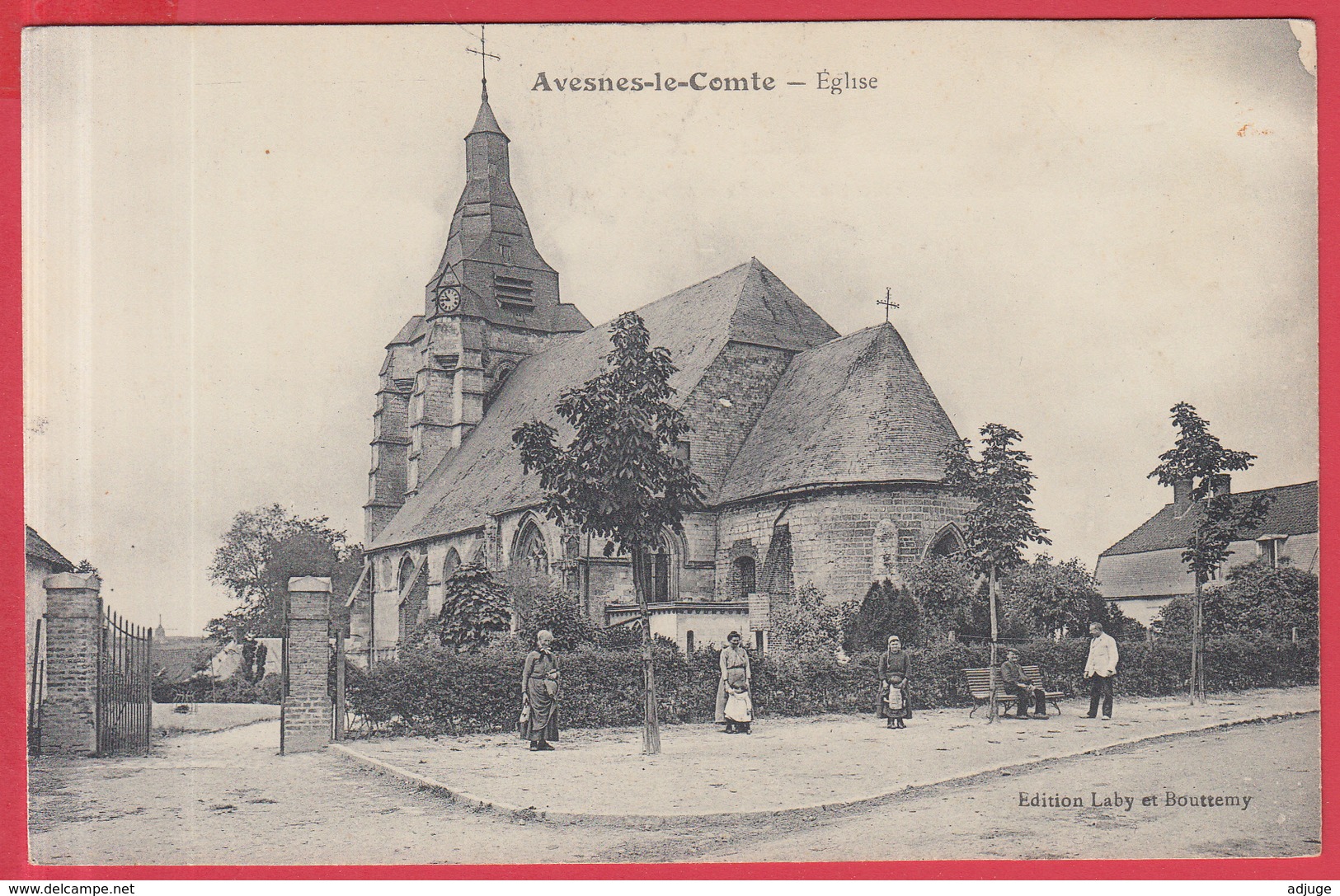 CPA-62-AVESNES-LE-COMTE _ Eglise St-Nicolas _ Animation ***2 SCANS** - Avesnes Le Comte