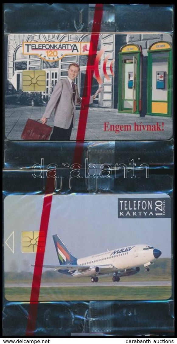 1992 1 Db 'Malév' és 1 Db 'Cabines' Motívumos Telefonkártya, Bontatlan Csomagolásban - Non Classés