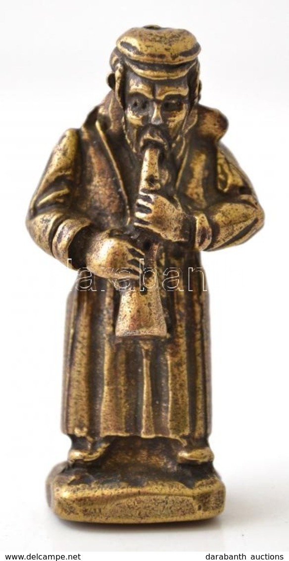 Zsidó Zenész. Réz Figura. 5 Cm / Jewish Musican Copper Figure - Autres & Non Classés