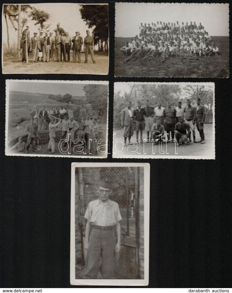 1941-1943 Zsidó Munkaszolgálatosok Fotói, 5 Db, Egy Részük Hátulján Feliratozva, Különböző Méretben - Other & Unclassified