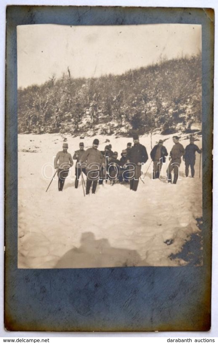 1915 Tisztek A Hóban Fotólap - Non Classés
