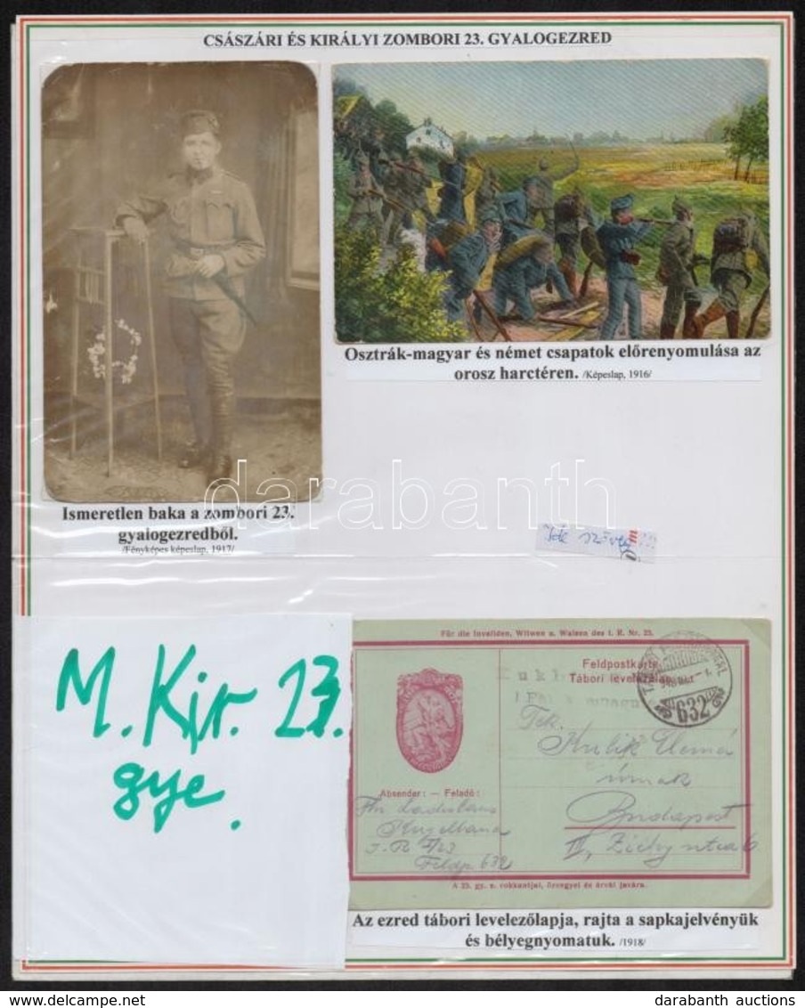 1917 A Zombori 23. Cs. és Kir. Gyalogezred Története- Gyűjtemény Kezdemény 5 Db érdekes Eredeti Fotóval és Levelezőlappa - Non Classés