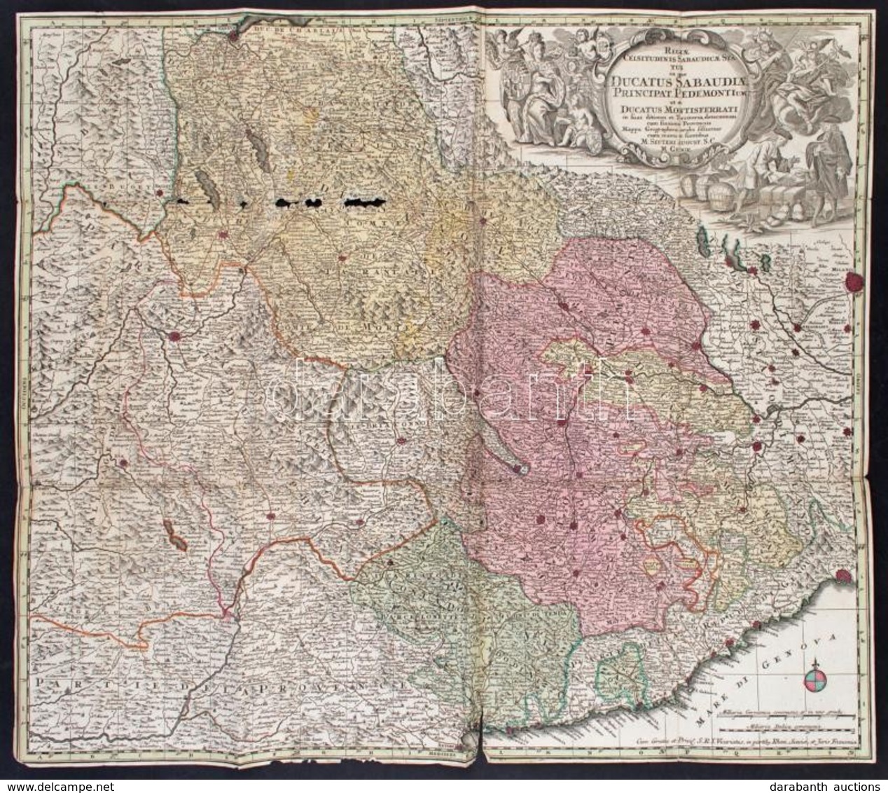 1730 Matthäus Seutter: Regiae Celsitudinis Sabaudicae Status In Quo Ducatus Sabaudiae Principat Pedemontium....Augsburg, - Autres & Non Classés