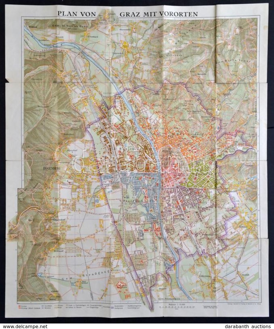 Cca 1900 Graz Térkép / Map Of Graz 58x70 Cm - Other & Unclassified