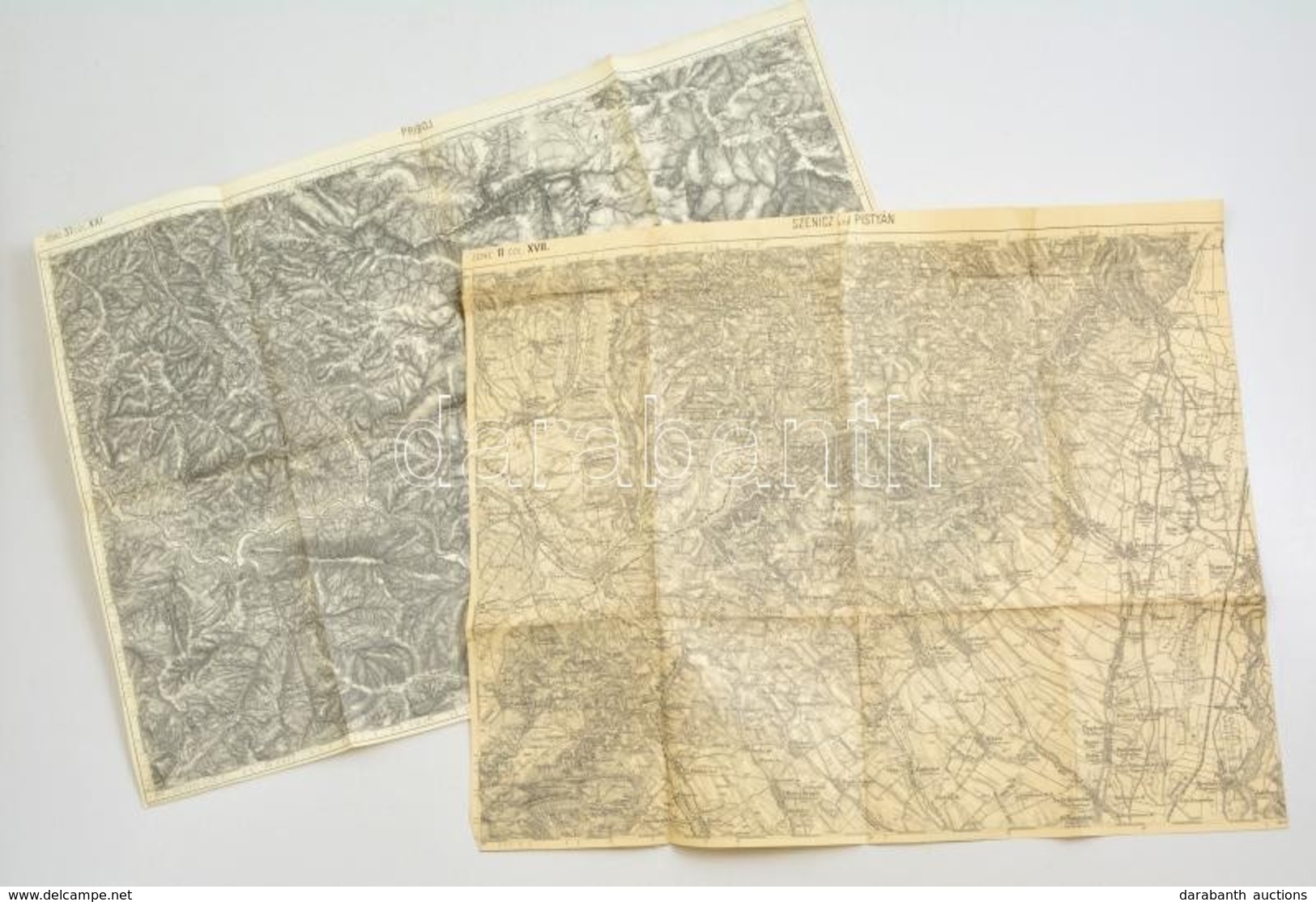 Cca 1910 Pistnyán, Priboj 2 Db Katonai Térkép / Military Maps - Autres & Non Classés