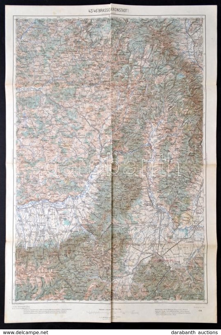 1914 Brassó és Környékének, és Gyulafehérvár és Környékének Térképe, 1: 200.000, K.u.K. Militärgeographisches Institut,  - Other & Unclassified