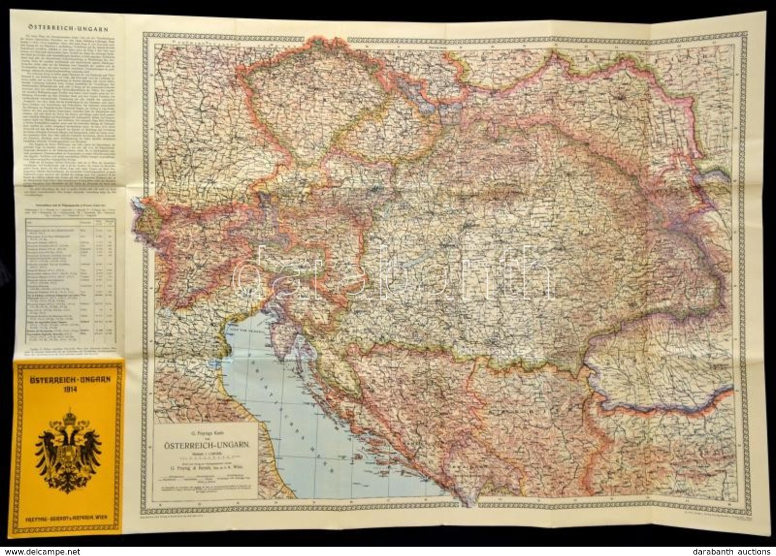 1966 Österreich-Ungarn 1914, Freytag-Berndt & Antaria, Wien, Reprint Térkép, 71×105 Cm - Other & Unclassified