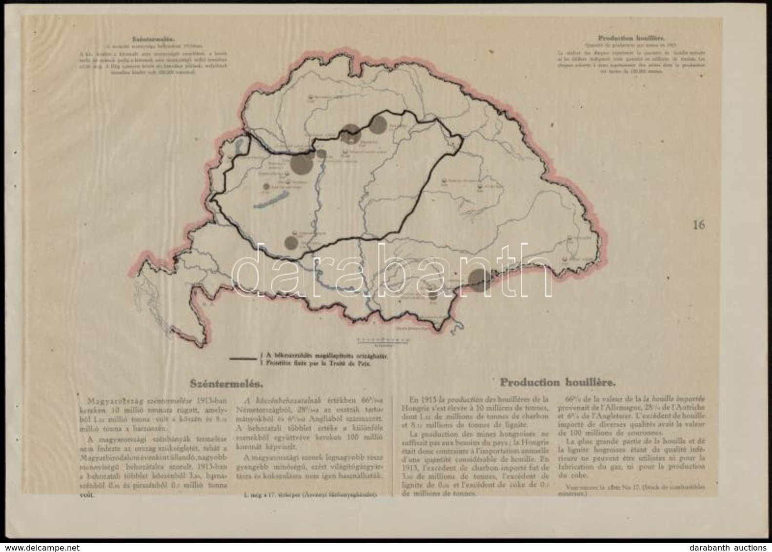 Cca 1920 10 Db Vegyes Témájú Térkép A 'Magyarország Gazdasági Térképekben' Kiadványból, Magyar és Francia Magyarázó Szöv - Autres & Non Classés