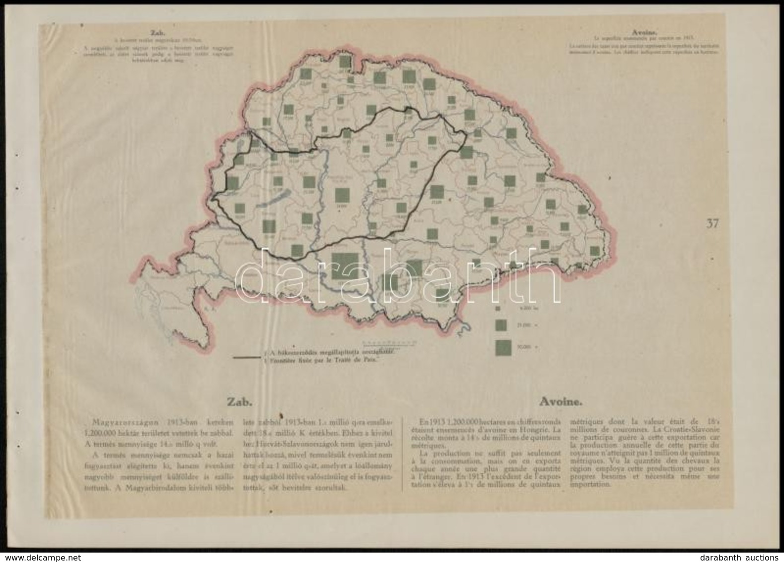 Cca 1920 6 Db Mezőgazdasági Termérnyekkel Kapcsolatos Térkép A 'Magyarország Gazdasági Térképekben' Kiadványból, Magyar  - Autres & Non Classés