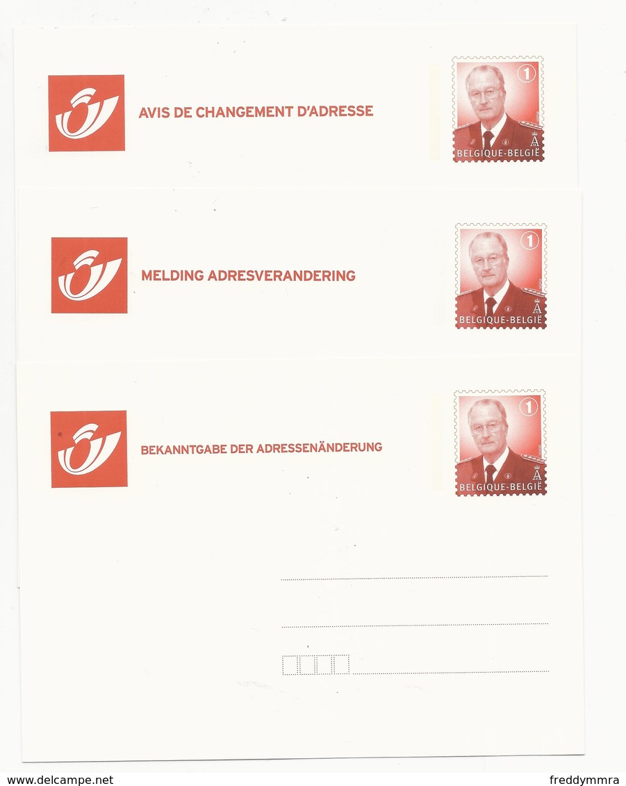 3 Entiers Postaux :Avis De Changement D'adresse - Addr. Chang.