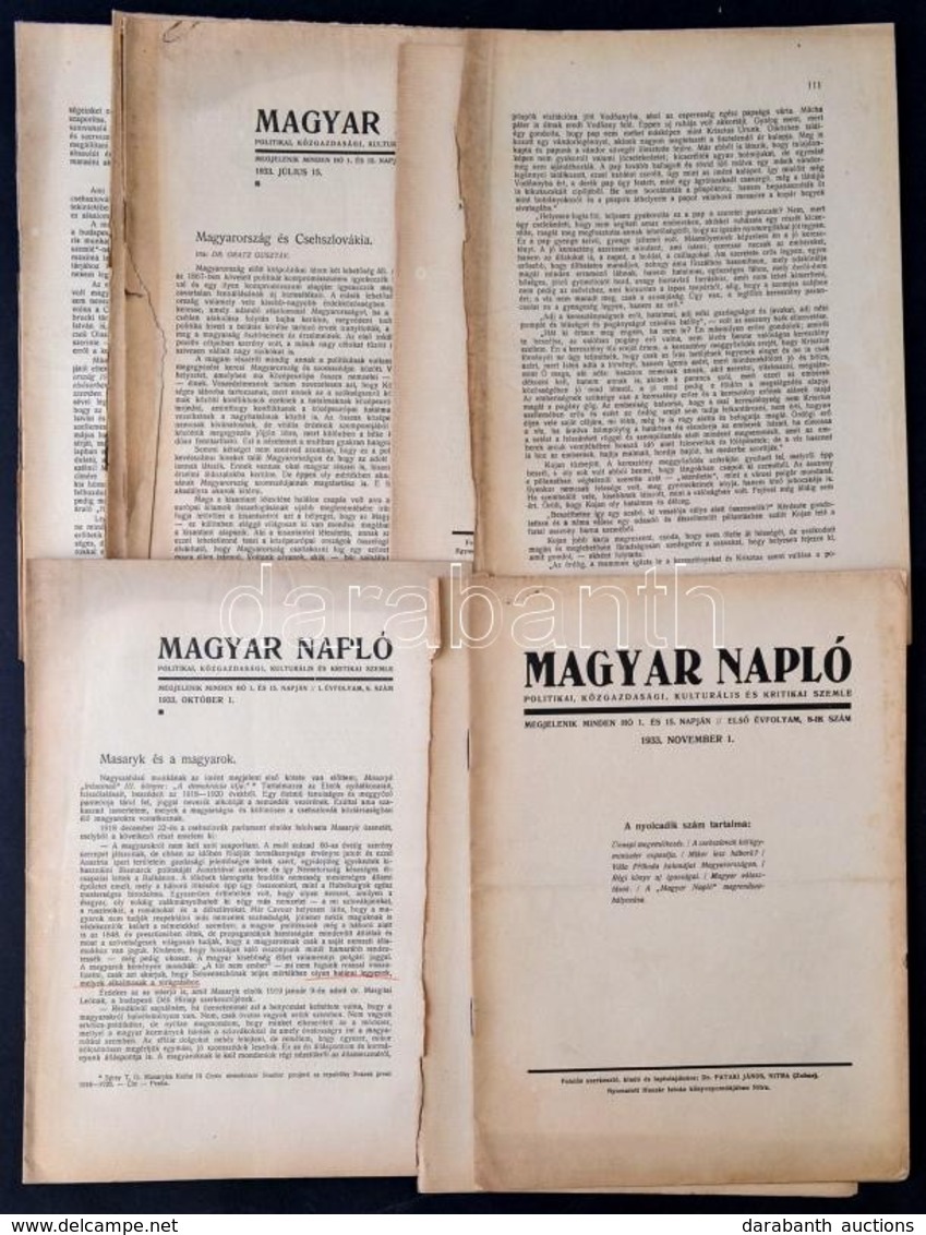 1933-1934 A Magyar Napló C. újság 6 Db Száma. - Non Classés