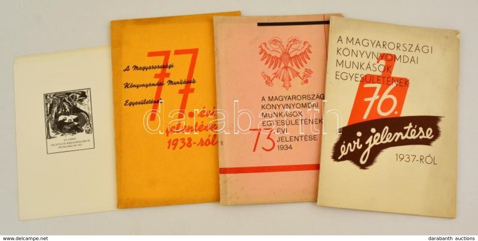 1934-1967 Vegyes Nyomdászattal Kapcsolatos Tétel, összesen 5 Db; 3 Db Magyarországi Könyvnyomdai Munkások Egyesületének  - Non Classés