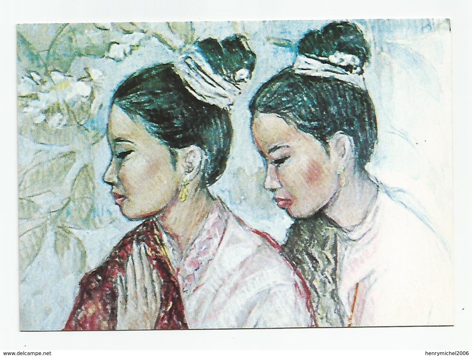 Laos - Peinture De Nguyen Cam Femmes Cpm - Laos