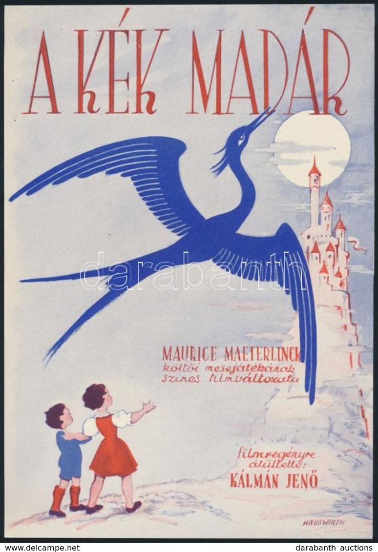 Cca 1940 'A Kék Madár' Filmes Kisplakát, 21×14 Cm - Other & Unclassified