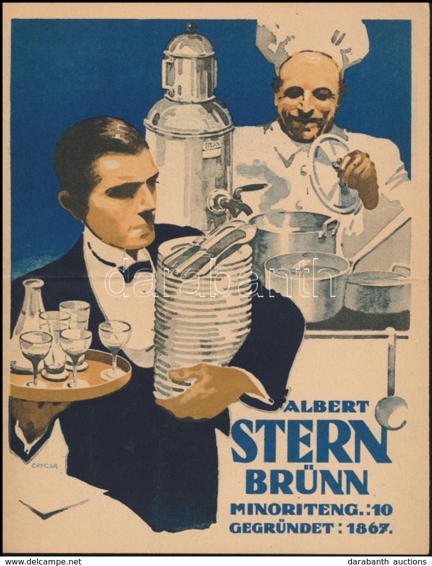 Cca 1940 Albert Stern Brünn, étterem Reklám Plakát. Ofszet.  / Restaurant Poster. 22x28 Cm - Other & Unclassified