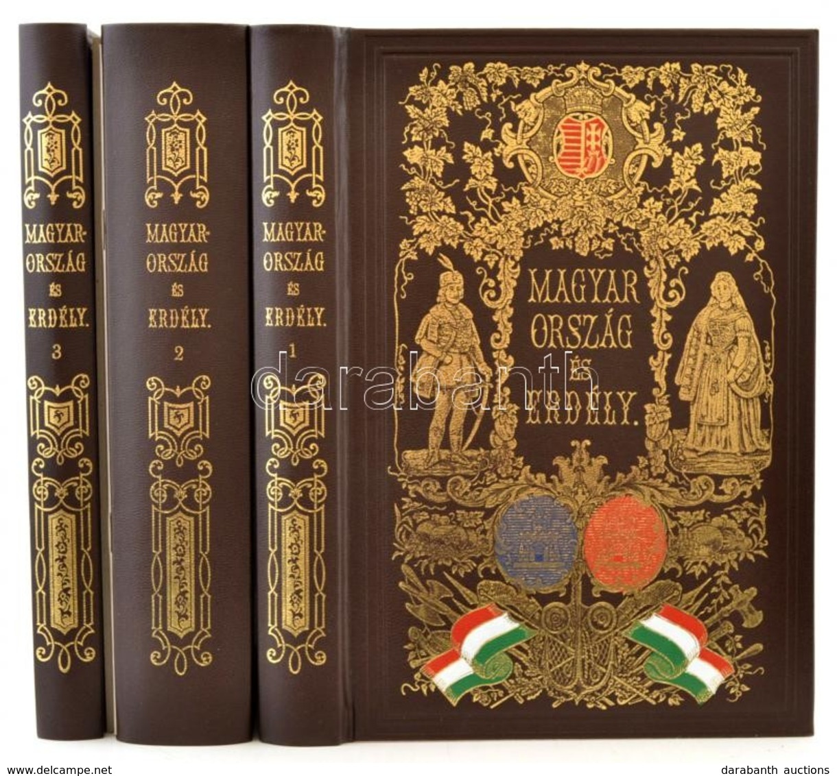 Hunfalvy János: Magyarország és Erdély Eredeti Képekben I-III. (reprint) 1986, Európa. Aranyozott, Festett Egészbőr Köté - Unclassified