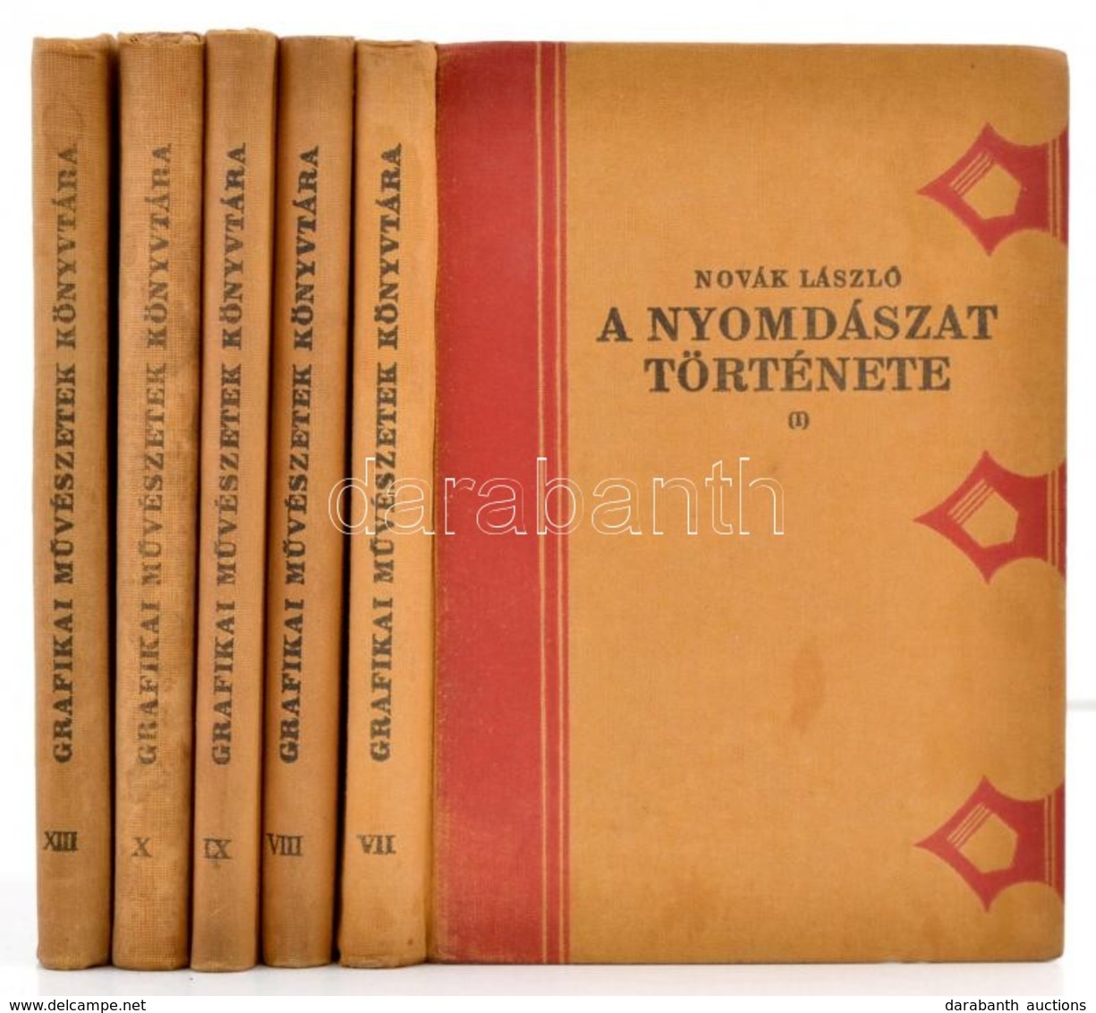 Novák László: A Nyomdászat Története I-IV.+VII. Kötet. Grafikai Művészetek Tára VII-X.+XIII. Kötet. Bp.,1927-1929, Világ - Unclassified