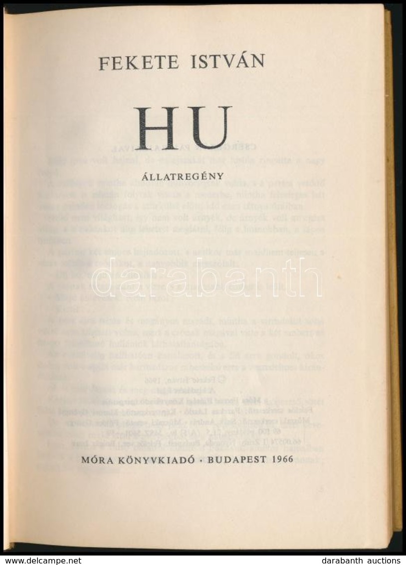 Fekete István: Hu. Csergezán Pál Rajzaival. Bp.,1966, Móra. Első Kiadás. Kiadói Keménykötés. - Unclassified