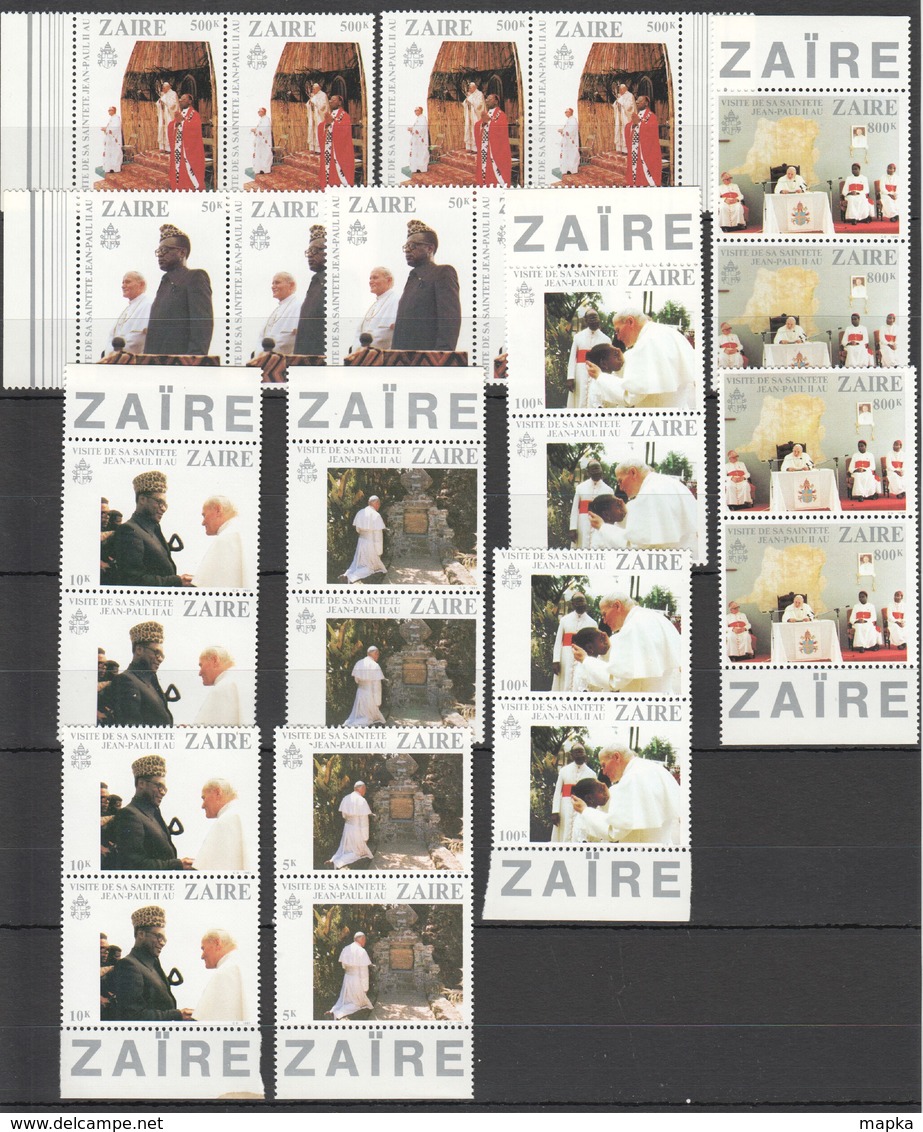 J062 1981 ZAIRE FAMOUS PEOPLE VISIT POPE SAINT JEAN-PAUL II 4SET MNH - Popes