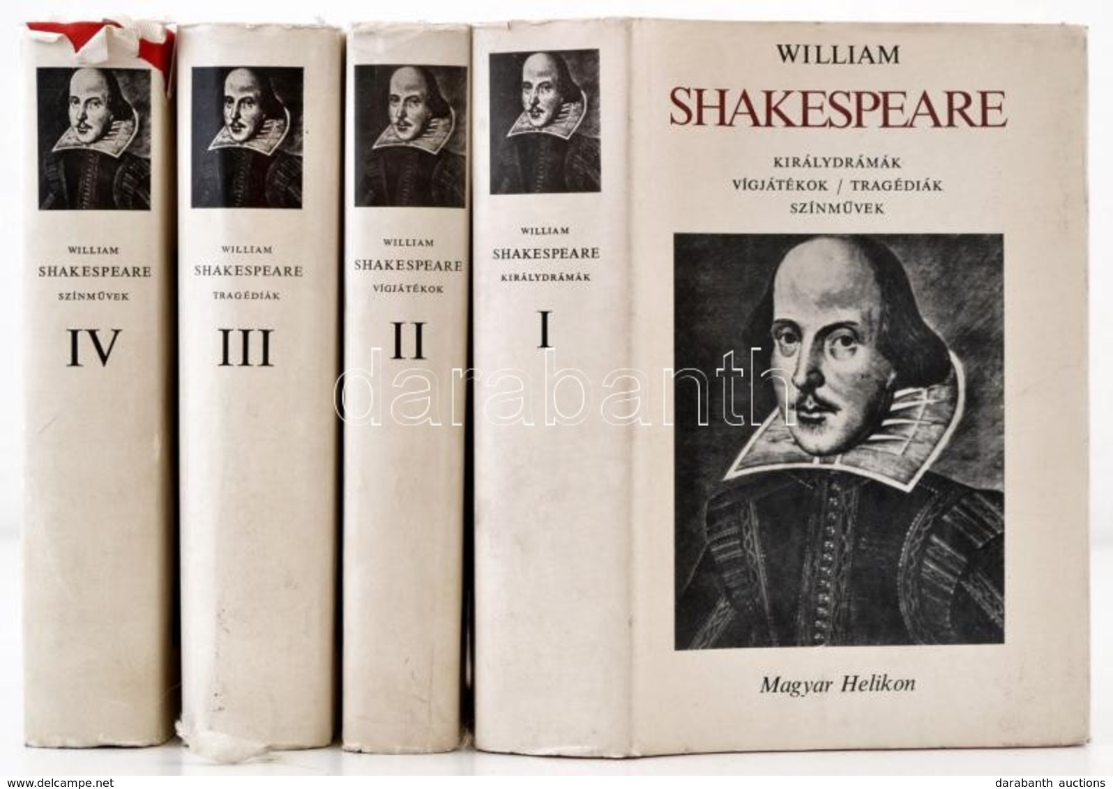 William Shakespeare: Shakespeare összes Drámái I-IV. Kötet. Bp.,1972, Magyar Helikon. Kiadói Egészvászon-kötés, Kiadói P - Unclassified