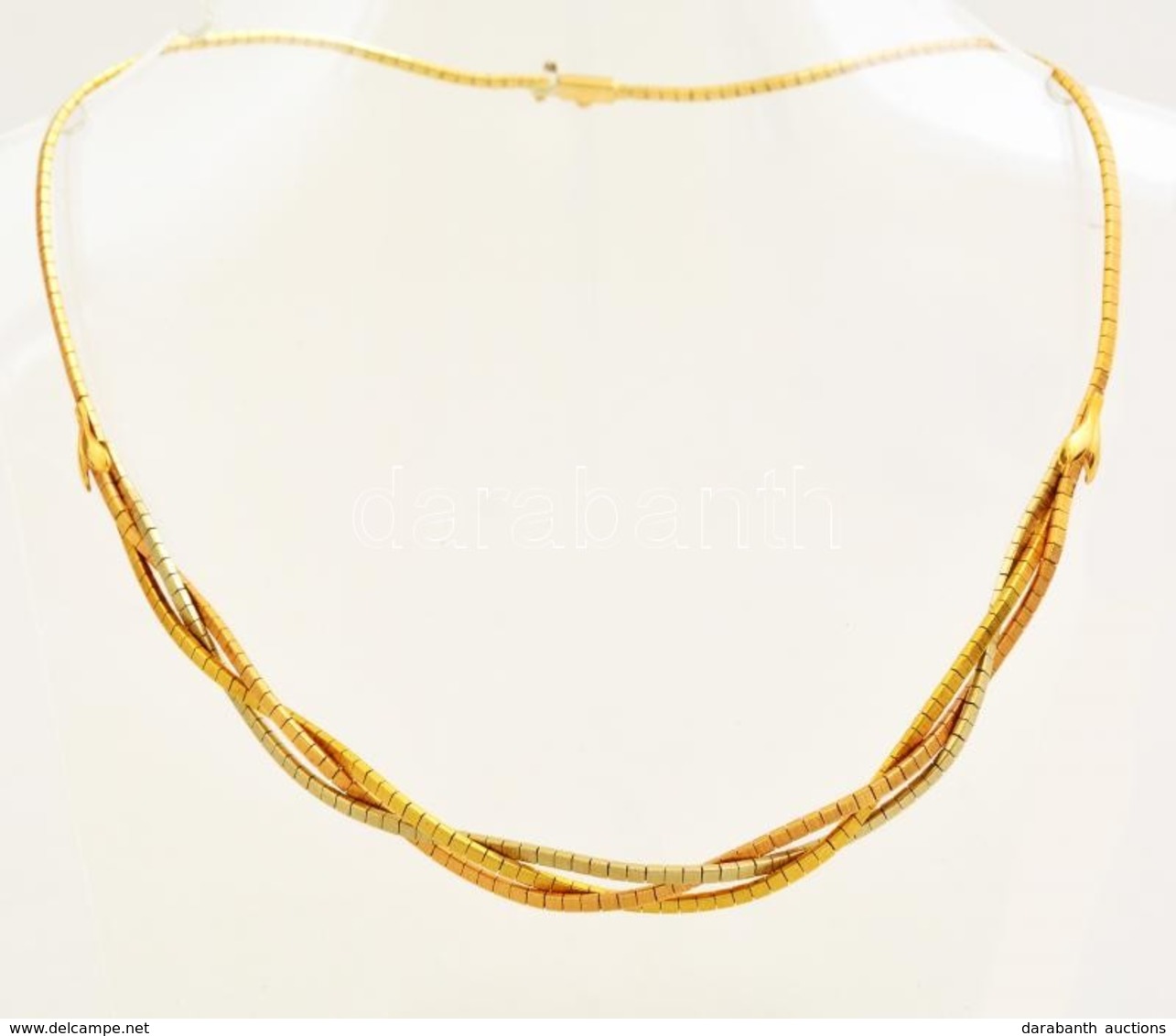 18 Karátos Fonott Arany Nyakék Eredeti Bőr Tokjában. Jelzett. 29,64 G / 18 C Solid Gold Necklace In Original Leather Box - Autres & Non Classés