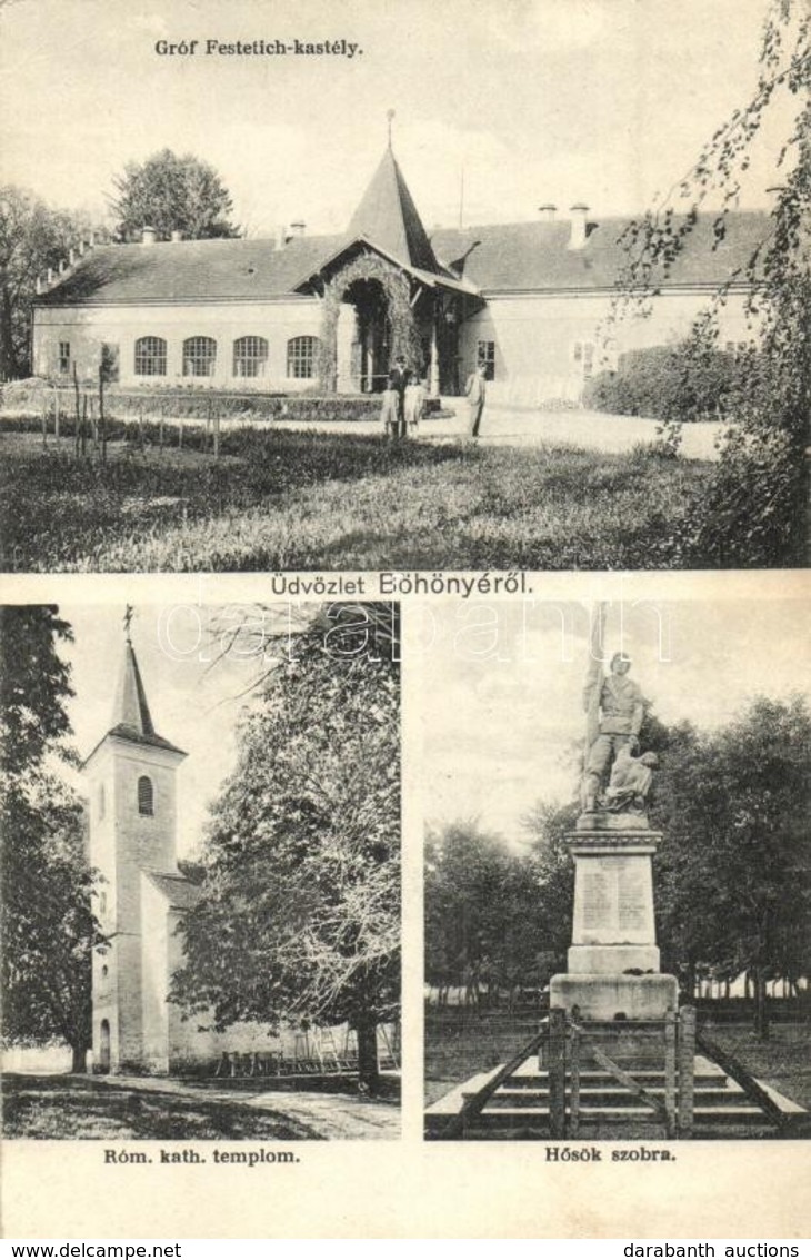 T2 1932 Böhönye, Római Katolikus Templom, Hősök Szobra, Gróf Festetich Kastély - Non Classés