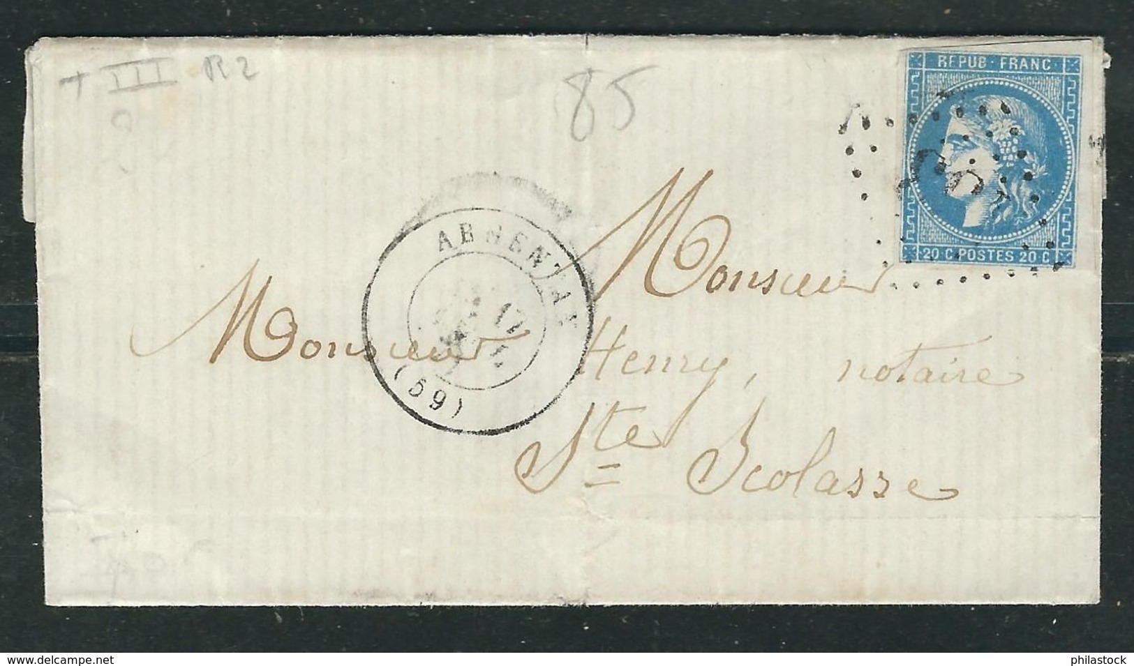 FRANCE  N° 46 S/Lettre Obl. GC 153 Argentan - 1870 Uitgave Van Bordeaux