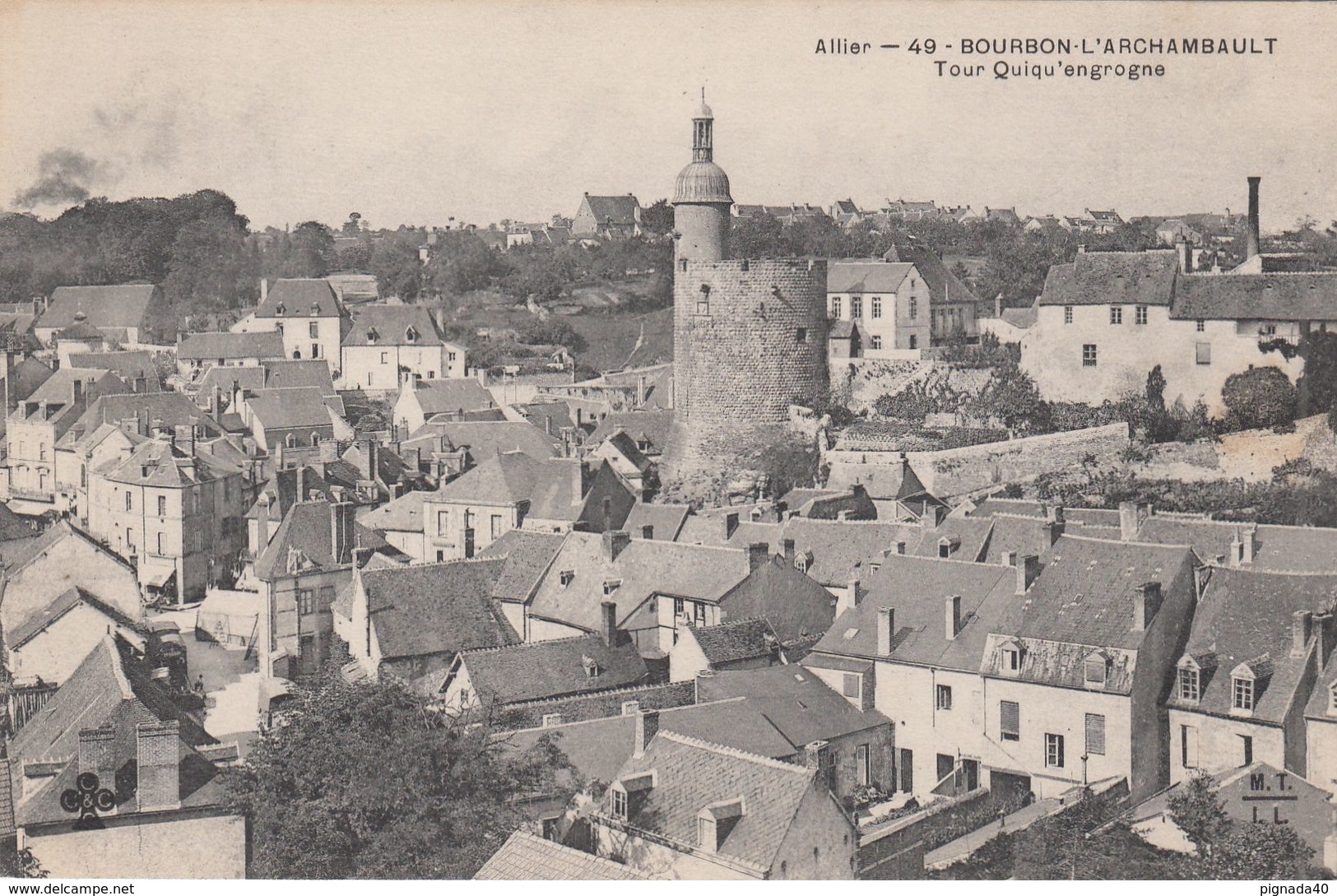 Cp , 03 , BOURBON-L'ARCHAMBAULT , Tour Quiqu'engrogne - Bourbon L'Archambault