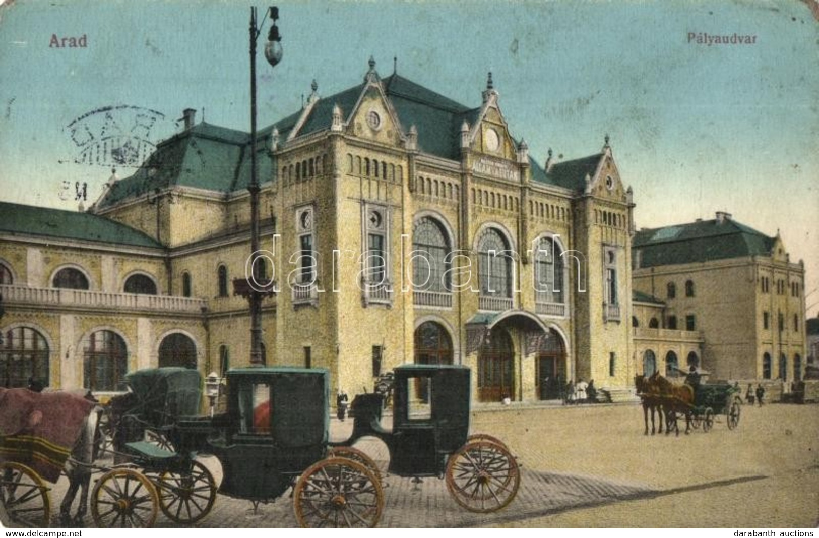 * T3 Arad, Vasútállomás, Hintók / Railway Station, Horse Carts (Rb) - Unclassified