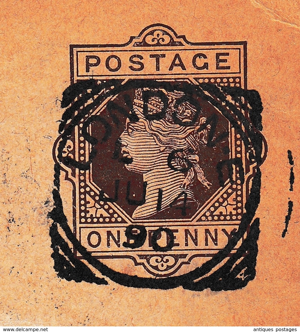 Entier Postal 1890 Londres London England Hamburg Deutschland - Postwaardestukken