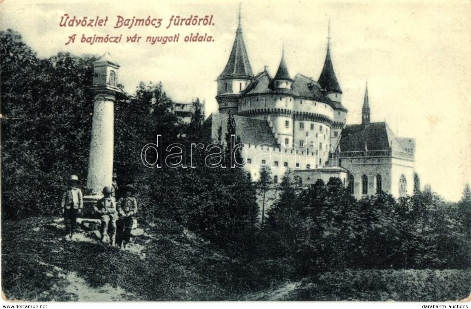 T2/T3 Bajmóc, Bojnice; Gróf Pálffy Kastély Nyugati Oldala. W. L. (?) 582. Kiadja Gubits B. / Castle (EK) - Unclassified