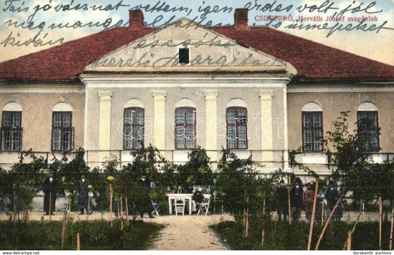T2/T3 1914 Csízfürdő, Cíz Kúpele; Horváth József Magánlak, Herskovits Mór Kiadása / Villa (kopott Sarkak / Worn Corners) - Unclassified