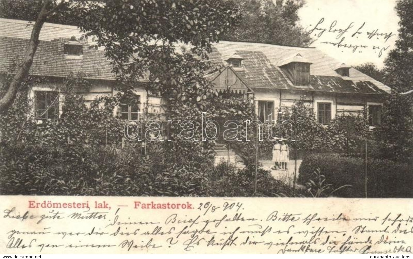 T4 1904 Farkastorok, Vlcie Hrdlo (Pozsony, Pressburg, Bratislava); Erdőmesteri Lak, Villa / Forester's House (r) - Non Classés