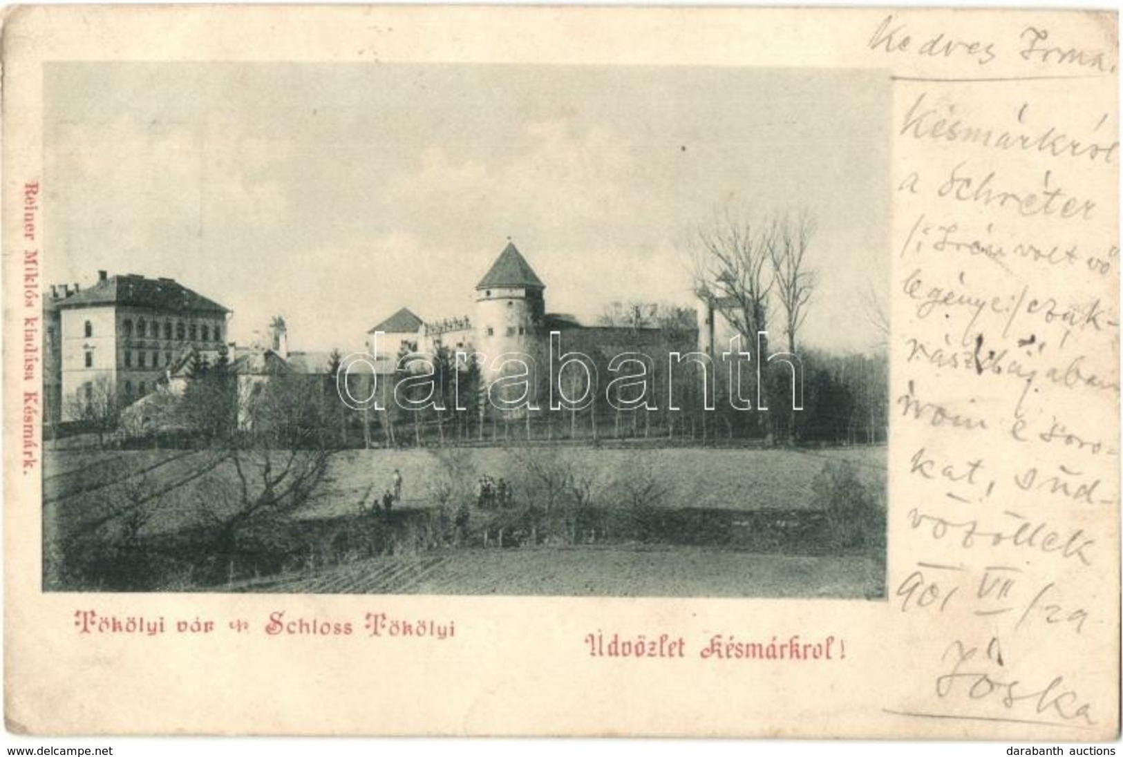 * T2/T3 1901 Késmárk, Kezmarok; Thököly Vár. Reiner Miklós Kiadása / Schloss / Castle (EK) - Non Classés