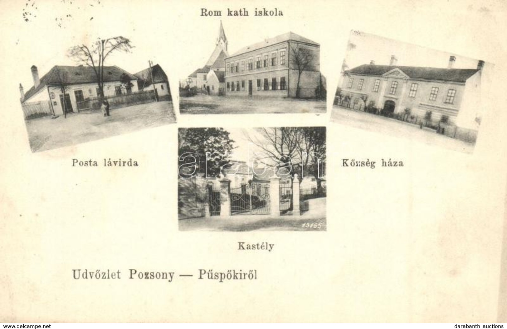 T2/T3 1908 Pozsonypüspöki, Püspöki, Bischdorf, Biskupice Pri Dunaji, Podunajské Biskupice (Pozsony, Bratislava);  Posta  - Unclassified