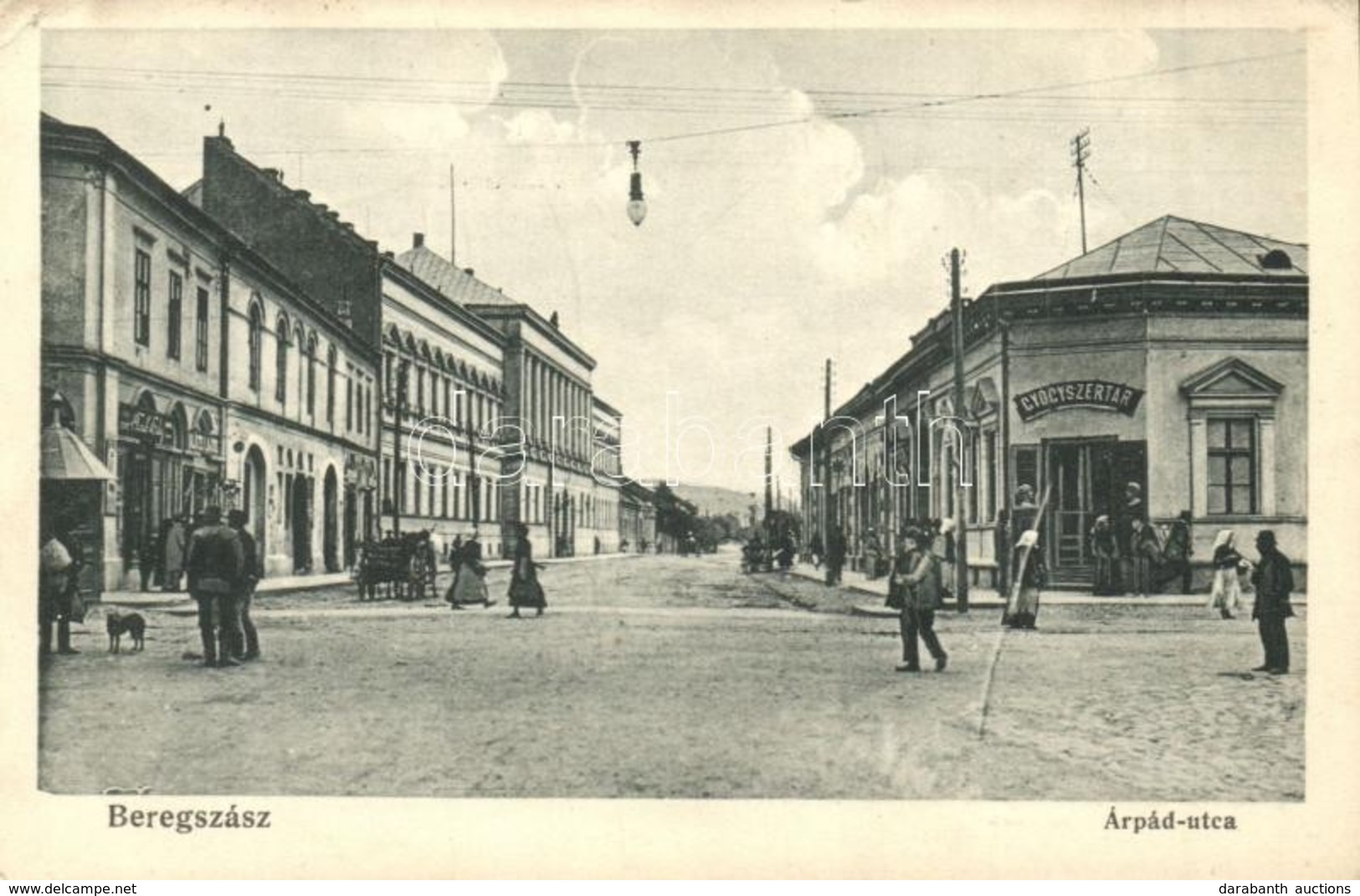 T2/T3 Beregszász, Berehove; Árpád Utca, Gyógyszertár, üzletek / Street View, Pharmacy, Shops (EK) - Non Classés