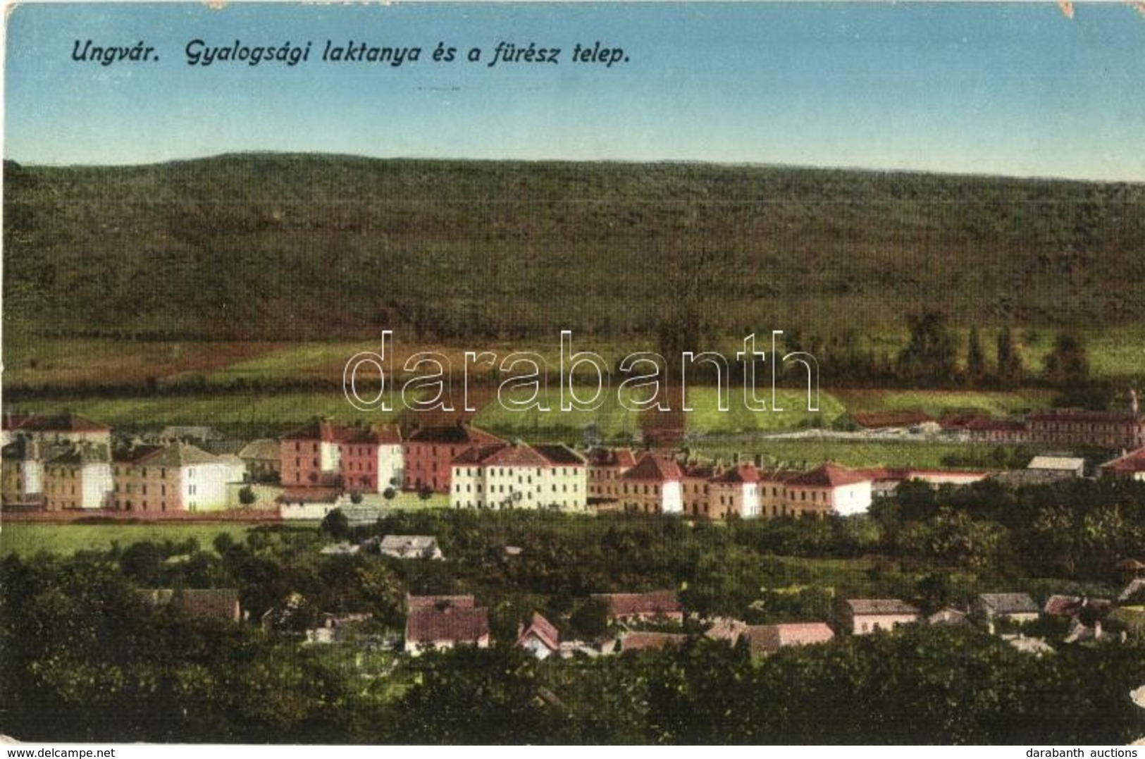 * T2/T3 Ungvár, Uzhorod; Gyalogsági Laktanya, Fűrésztelep / Military Infantry Barracks, Sawmill (kis Szakadás / Small Te - Non Classés