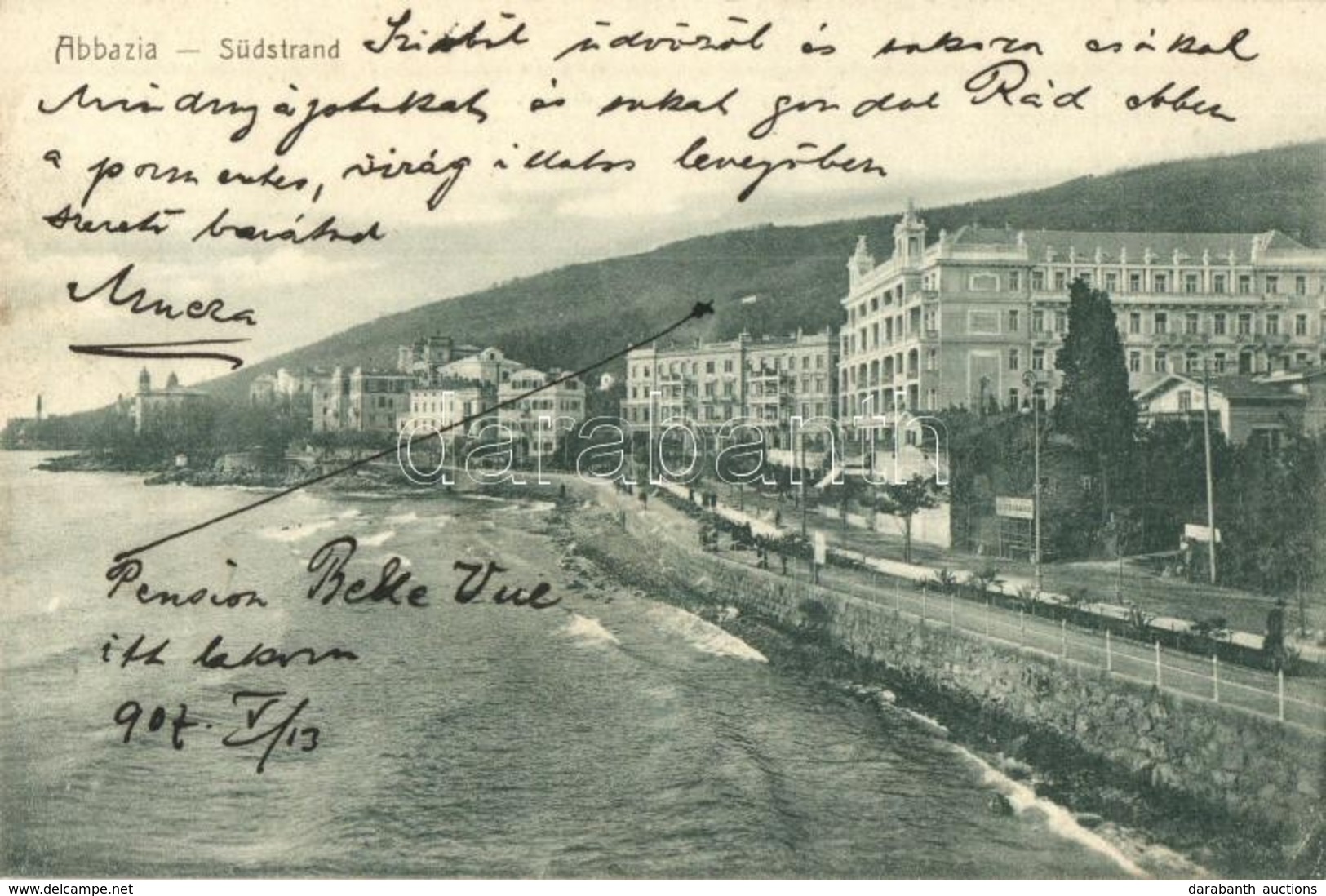 T2 1907 Abbazia, Südstrand, Hotel Quisisana, A. Dietrich - Non Classés