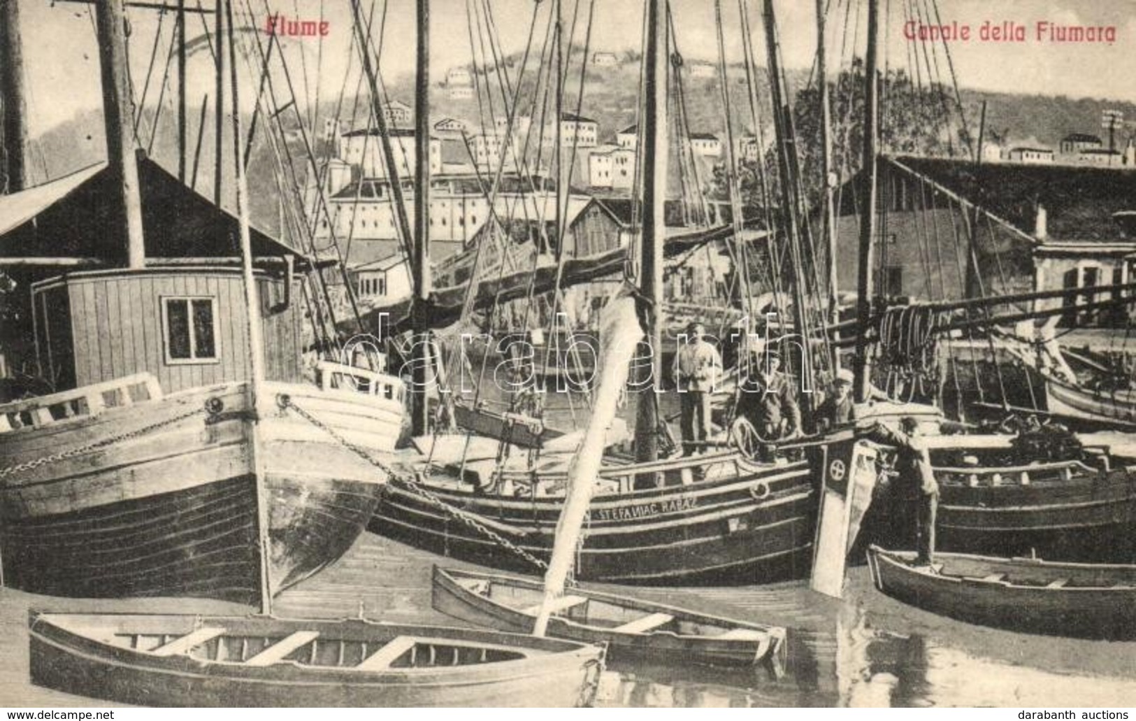 T2 Fiume, Canale Della Fiumara. Giacomo M. Kohn 327. / Vitorláshajók A Kikötőben / Port, Harbor, Canal With Sailboats, S - Non Classés