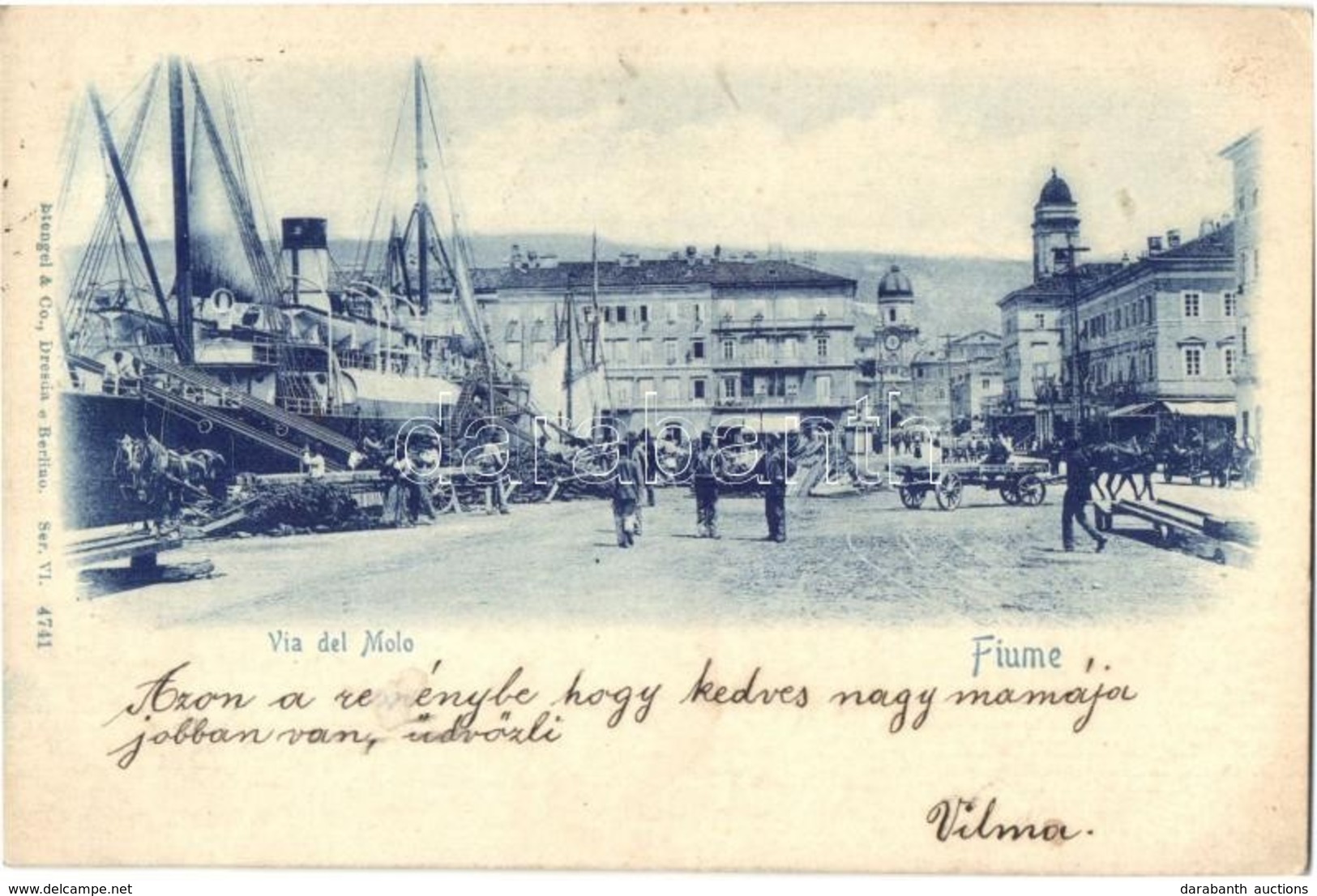 * T2/T3 Fiume, Rijeka; Via Del Molo / Street, Port, Steamships (EK) - Unclassified