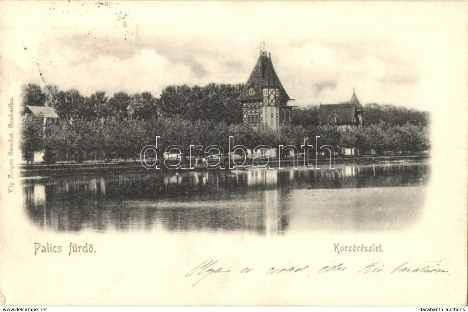 T2/T3 Palics-fürdő, Palic; Korzó-részlet, Tó. Vig Zsigmond Sándor Kiadása / Promenade, Lake, Spa (EK) - Unclassified