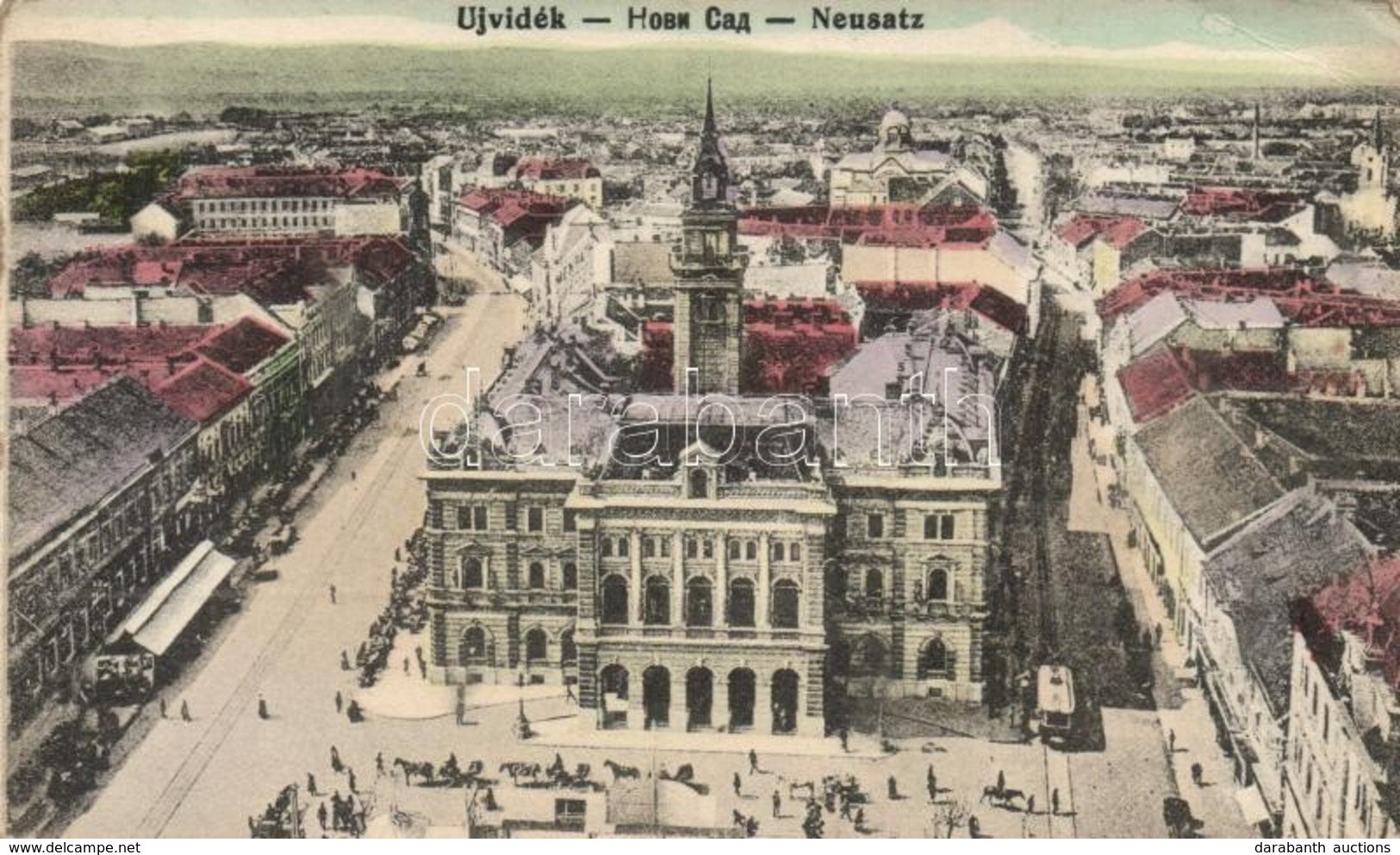 ** T2/T3 Újvidék, Novi Sad; Ferenc József Tér, Városháza / Market, Square, Town Hall (EK) - Unclassified