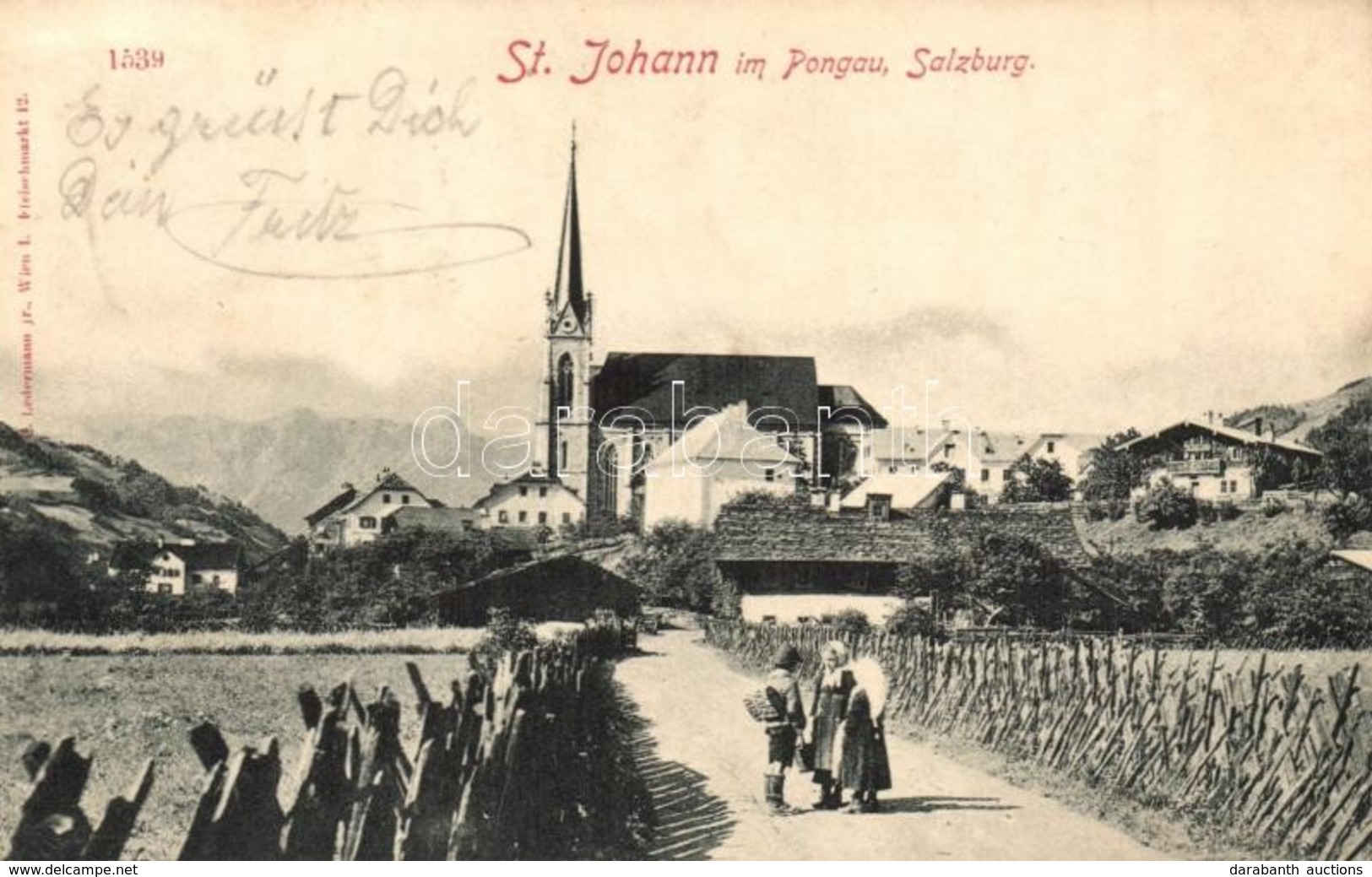 T2 Sankt Johann Im Pongau, Kirche / Church, Street View, Children. C. Ledermann Jr. - Non Classés